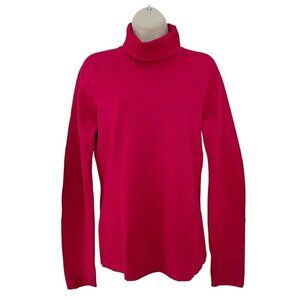 Tod's Italy Woman's Sz Small  Red Tight-Knit Turtleneck Top